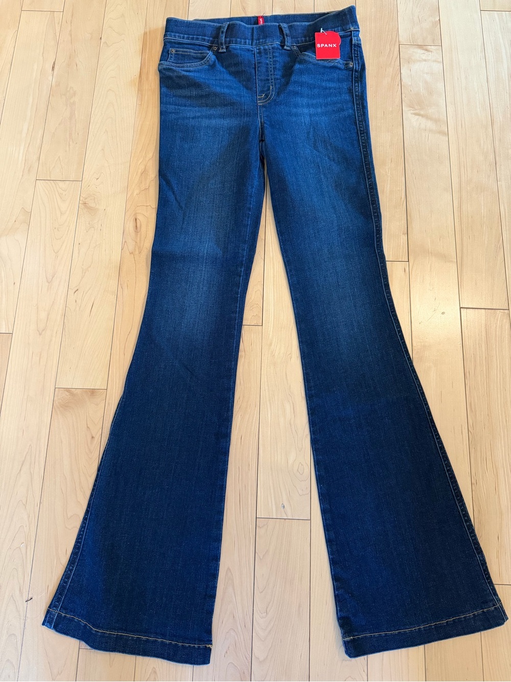 SPANX Dark Blue Flare Jeans - Classic High-Rise Stretch